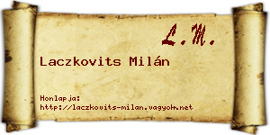 Laczkovits Milán névjegykártya