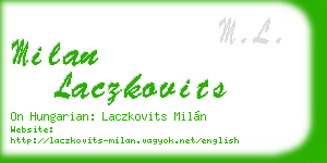 milan laczkovits business card